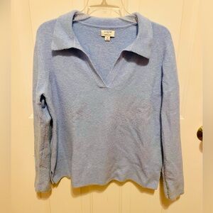 J.Crew light blue extra soft V-neck collared sweater